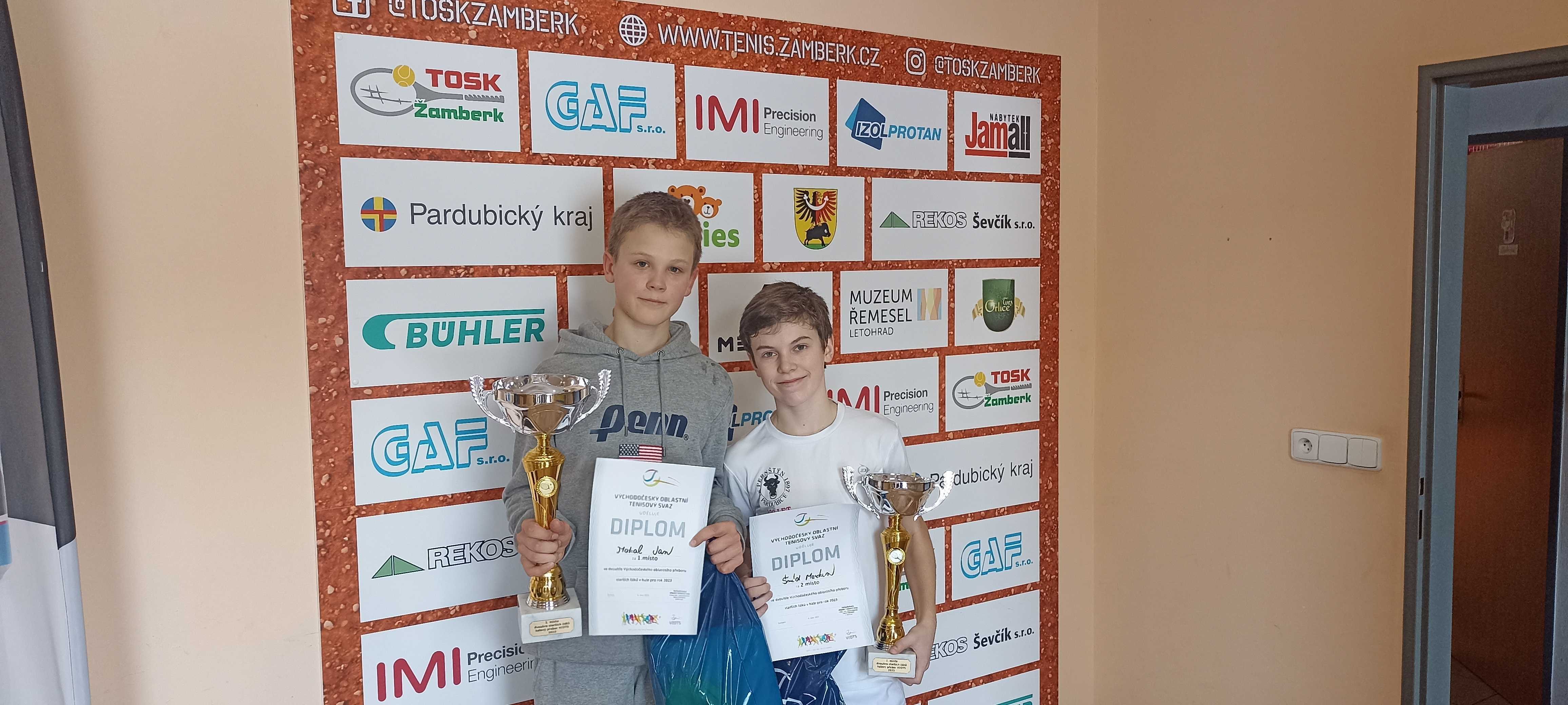 Zleva vítěz Jan Motal a poražený finalista Martin Šmíd