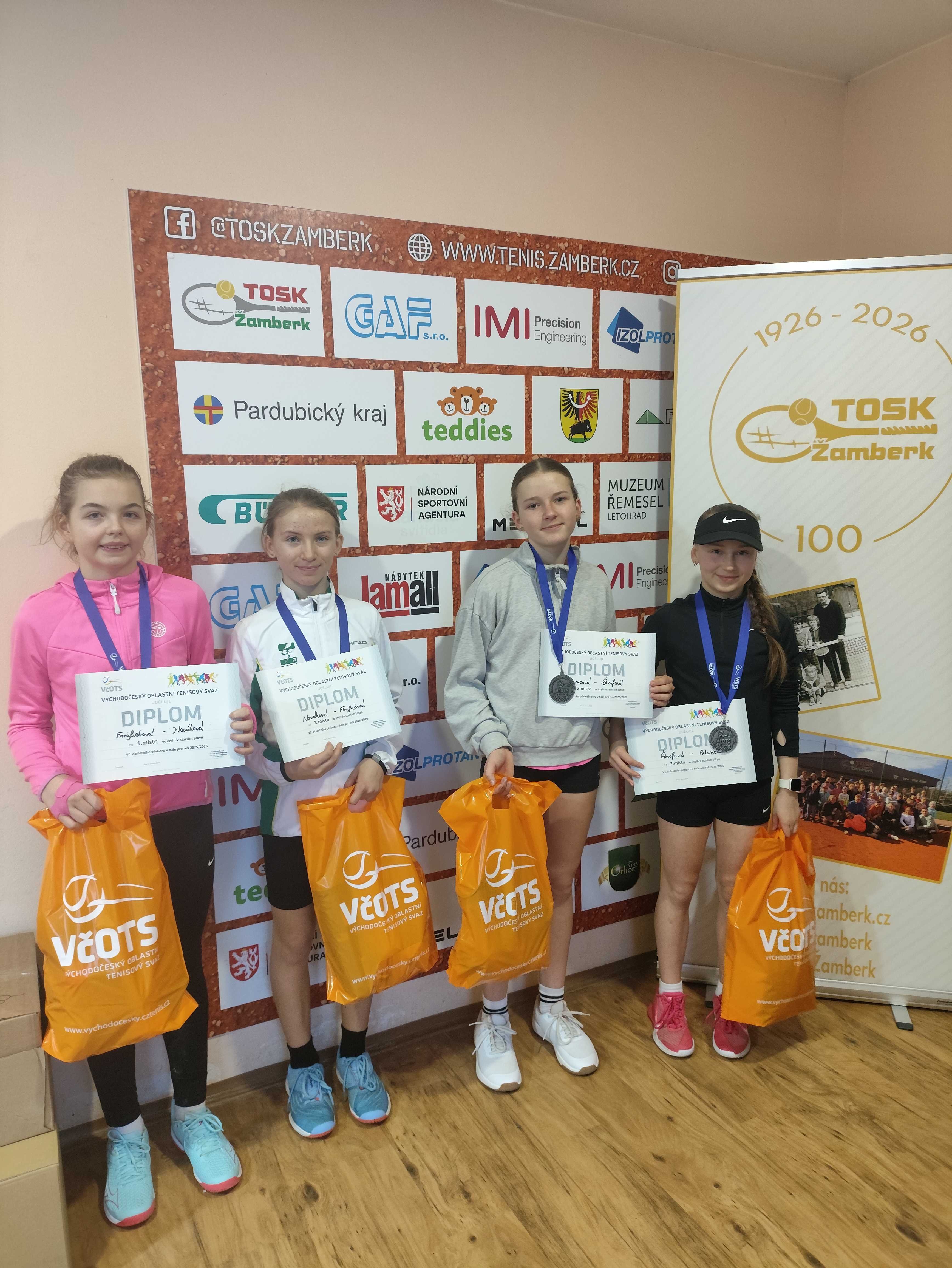 Finalistky dvouhry Aneta Freylichová, Lucie Nováková, Valérie Adamcová a Anna Štrofová