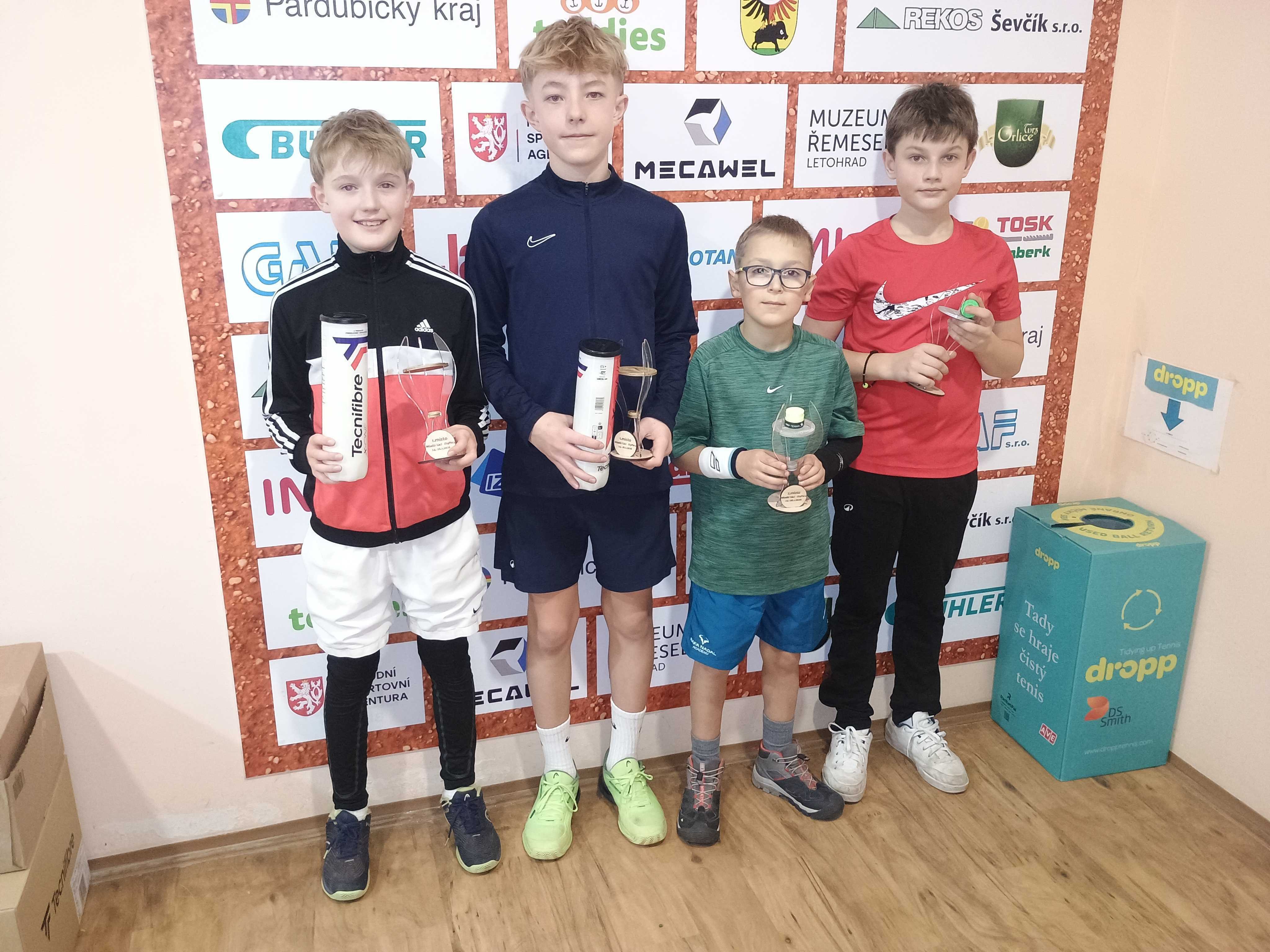 Finalisté čtyřhry Kryštof Juránek, Kryštof Šoupal, Jan Kadlec a Jonáš Ouřetský