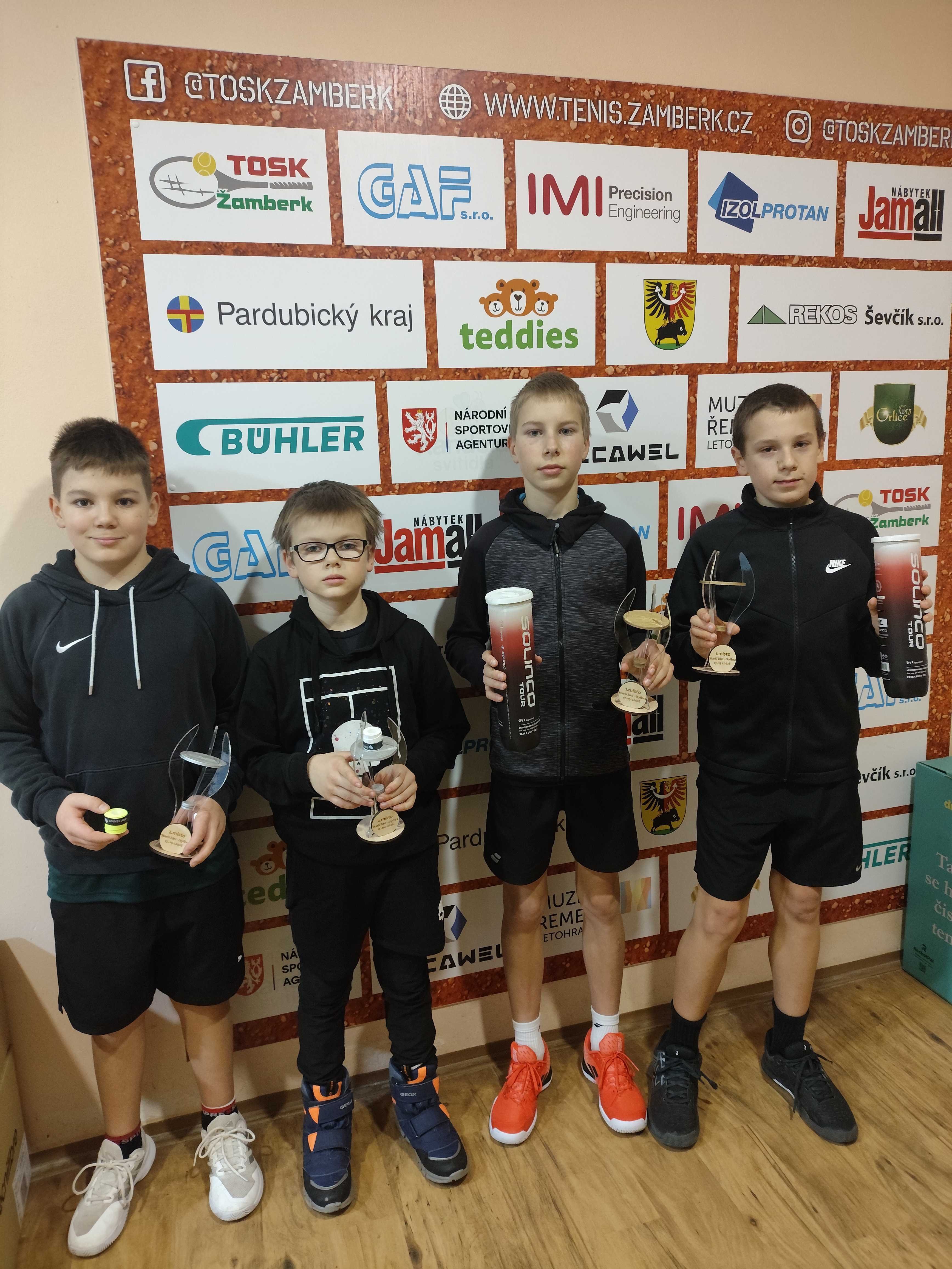 Semifinalisté dvouhry Jiří Kotas, Jiří Železný, David Nágl a Vojtěch Kadlec